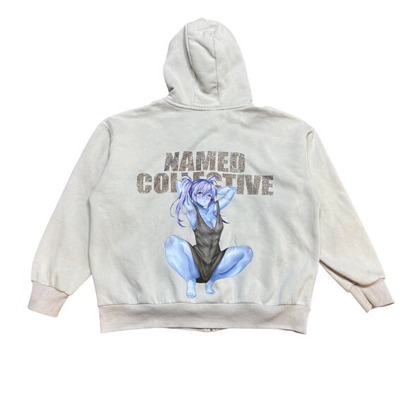 Rare Named Collective Anime Girl Full Zip Hoodie Men's L/XL Streetwear - Picture 1 of 12